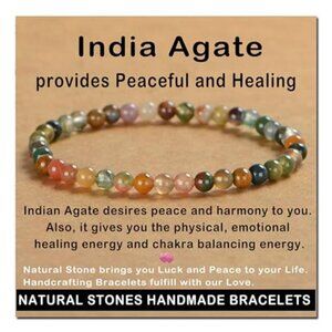 Natural Gemstone Stretch Bracelet Crystal Healing Elastic Unisex